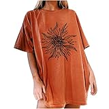 T-Shirt Damen Schwarz, Damen Retro Giraffen-Druck Locker Bluse Tunika Langarm Tops Tunika Damen Tshirt Lockere Blusen Oberteile Langarmshirt Oberteile Casual Lose Pullover Blusen Tuniken T-S