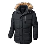 ENEN Herren Warme Winterjacke Mit Kapuze Outdoor Steppjacke Jacke Männer Übergangsjacke Daunenjacke Leichte Freizeitjacke Windjacke Kapuze B