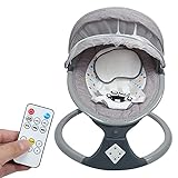 EBTOOLS Elektrische Hollywoodschaukel mit Fernbedienung, Schaukel und Liege mit Sonnensegel und Moskitonetzen, mit Sicherheitsgurt und 2 Puppen, 63 x 70 x 73 cm (110-240 V)