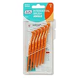 TePe Angle Interdentalbürsten Orange (ISO Größe 1: 0,45 mm) / Kontrollierte Reinigung der Zahnzwischenräume auch an schwer zugänglichen Stellen / 1 x 6 Angle Interdentalbü