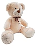 Odolplusz Riesen Teddybären 160 cm - Baby Kuscheltiere Große Teddy - Kuscheltier Für Babys Riesen Teddybär - XXL Plüschtier Teddy Bär, Geschenkideen Zum Geburtstag, Geschenke Zum Jahrestag (Beige)