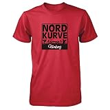 Shirtfun24 Herren NORDKURVE NÜRNBERG Fans T-Shirt, Rot, L