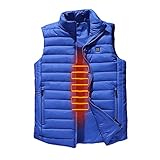 Westen für Damen Herren USB Elektrische Heizweste Leicht Waschbar Ärmellos Daunenjacke Stehkragen Steppjacke für Winter (3 Modi Heizstufen), hellblau, 52
