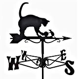 XXSC Wetterfahne Katze Wetterhahn Windrichtung Wetterfahne Gartenkatze Gartendeko-M