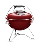 Weber 1123004 Smokey Joe Premium, Holzkohlegrill, 37 cm, crimson rot, für unterwegs, tragb