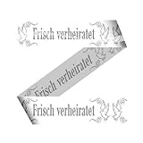 Absperrband Warnband 15 m Weiß Frisch verheiratet Hochzeit Wedding Deko G