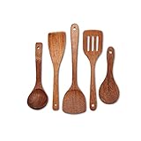 Spatel Küchenutensilien aus Holz Set, 5pcs Kochen Werkzeuge Non Kratz- und Hitzebeständige, Holzspatel Schützen Sie I