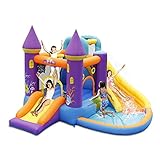 Aufblasbares Schloss Hüpfburgen Halloween Wasserrutsche Für Kinder Outdoor Großes Hüpfkissen Für Zuhause Geschenke Für Kinder Mit Gebläse (Color : Purple, Size : 350 * 315 * 210cm)
