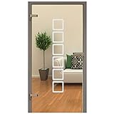 rs-interhandel Glastür Aufkleber Tattoo Folie Glasdekor Fensterfolie Sichtschutz Wohnzimmer, Bad, Küche oder für alle Glasflächen Sichtschutzfolie für Türen GDT001 118 cm x 17,5