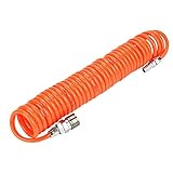 Druckluftschlauch, 9 m, 8 mm x 5 mm, einziehbar, pneumatisch, aus Polyurethan, mit 6,35 mm männlich/weiblichem Anschluss für Flüssigkeitsübertragung, Lufttransport (85 mm 9 m)
