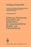 'Erfahrung, Festsetzung, Hypothese und Einfachheit in der wissenschaftlichen Begriffs- und Theorienbildung' (Probleme und Resultate der Wissenschaftstheorie und Analytischen Philosophie, 2 / A)
