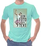 Dein individuelles T-Shirt mit deinem Bild und Text! Herren T-Shirt - türkis L