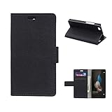 KATUMO®Schale Kompatibel mit Huawei P8 Lite/Huawei ALE-L21, PU Leder Brieftasche Handyhülle Cover für P8 Lite Case Schutzhülle Bookstyle Schale mit Standfunktion und Kreditk