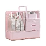 Kosmetik-Aufbewahrungsbox groß, Make-up-Organizer-Halter Klares Display Pinsel Lippenstift-Schublade Tablett Rack Parfüms Hautpflege Arbeitsplatte Kommode ​Küche Badezimmer Schlafzimmer C