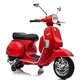 SIP Scootershop Kinderroller Vespa PX, elektrisch 12V, rot, inkl. Batterie u. Ladeg