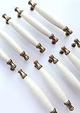 Schönes Leben* 10 x Möbelgriffe Bogengriffe Möbelknöpfe Möbelknäufe Türgriff-SetsKeramik Möbelknopf Möbelgriff Schrankgriffe Pech 128mm (Typ 1)