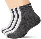PUMA Unisex Plain 3P Quarter Socke, Grau (Anthrazit/L Mel Grey/M Mel Grey), 47-49
