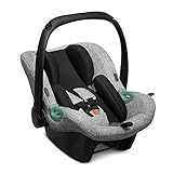 ABC Design Baby Autositz Tulip – Babyschale für Gruppe 0+ i-Size bis 13 KG – Verstellbare Kopfstütze – Seitenaufprallschutz & 3-Punkt-Gurtsystem – Farbe: graphite grey