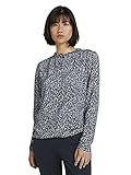 TOM TAILOR Damen Alloverprint T-Shirt, 27617 - Blue Offwhite Minimal, L