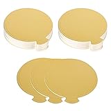 Mousse Kuchen Bord,100 Stück Mousse Kuchen Bretter Gold Papier Runde Kuchenplatte Cupcake Dessert Display Tray Tortenbretter für Hochzeit Geburtstag Kuchen Gebäck Dekoration Werkzeug 9