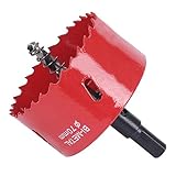 HO2NLE Lochsäge 70mm Lochbohrer HSS Bimetall Bohrkrone Steckdose für Trockenbau Holz Kunststoff Faserplatten Rohr Aluminium M