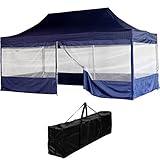 INSTENT® Pro 3x6m Faltpavillon Partyzelt + Seitenteile, Alu Pavillon, WASSERDICHT (SGS geprüft) + UV-Schutz 50+ (TÜV Rheinland geprüft), inkl. Zubehör, Farbwahl: Weiß Champagner Blau Grün Rot Schw