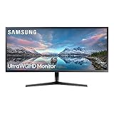 Samsung Ultra WQHD Monitor S34J552WQR, 34 Zoll, VA-Panel, UWQHD-Auflösung, 21:9 Format, AMD FreeSync, Reaktionszeit 4 ms, Bildwiederholrate 60 Hz, Dunkel Blau, G