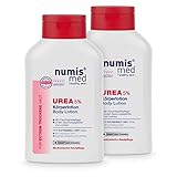 numis med Körperlotion mit 5% Urea - Hautberuhigende Bodylotion für extrem trockene, zu Juckreiz neigende Haut - vegane Hautpflege ohne Silikone, Parabene & Mineralöl - Lotion 2er Pack (2x 300 ml)