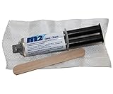 m2 Epoxy Repair schnellhärtend transparent Epoxydharz mit Härter & Glasfasermatte Holzspachtel - Set zur Reparatur von Surfbrett Board Longboard Wakeboard Shortboard Bodyboard Standup GFK J