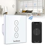 Lucksun Rolladenschalter,WLan Rolladen Zeitschaltuhr, Smart home Alexa Kompatibel Mit Sprachsteuerung Remote APP Betrieb Timing Einstellung mit Touch Panel（1pack）