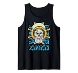 Papitän Vater Papa und Kapitän Lustiger Totenkopf Vatertag Tank Top