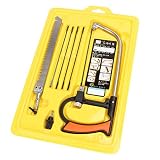 Handsäge Bügelsäge Set,7 in 1 Mini Hand Bügelsäge Set,Multifunktions Kappsägen Bügelsäge, mit 4 HSS Sägeblätter, Aufbewahrungskoffer Bogensäge,für Holz arbeiten, Küche, Glas, Fliesen, Holz, M