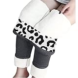 Orgrul Damen Thermoleggins Gefütterte Leggings High Waist Leggins Dicke Strumpfhosen Winter Warm Mit Innenfleece Blickdicht Sport Leggings Lang Für Alltag Outdoor 1503 (XXXL, Grau)