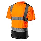 Profi Warnschutz T-Shirt Kurzarm Arbeitsshirt Kurzarmshirt Warnshirt Arbeitshemd orange gelb S-XXL (orange, S)