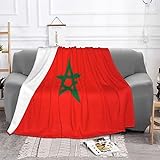 Flauschig Kuscheldecke Warme Weiche Flanelldecke als Tagesdecke SofaüBerwurf Wohnzimmer Couch Outdoor Picnic Plaid Schlafdecke Flagge Marokko-100X130CM