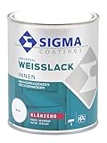 Sigma Universal Weisslack innen weiss glänzend Acryllack (0,75 Liter)