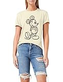 Disney Damen Mickey Mouse Sketch T-Shirt, natürliches weiß, 38