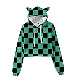 Herbst Und Winter Casual Fashion Damen Kapuzen Kordelzug 3D Druck Langarm Kurzer Pullover Lose Pullover Crop Top Kinderbekleidung