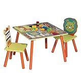 WOLTU 3tlg. Kinder Sitzgruppe Waldtiere Tisch & Stuhlsets, Kindertisch mit 2 Stühle Sitzgruppe für Kinder Vorschüler Kindermöbel Möbelset, SG006