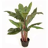 Evergreener Künstliche Keulenlilie, große Kunstpflanze im Topf, Deko Pflanze Cordyline fruticosa für Innen, Kunstpflanze groß, Deko für Wohnzimmer, Bad, Schlafzimmer, Balkon, 85 cm hoch, dunkelgrü