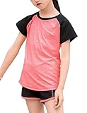Echinodon Mädchen Sport Set Shirt + Shorts Schnelltrockend Anzug für Yoga Jogging Training R