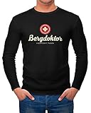MoonWorks® Herren Long-Sleeve Bergdoktor Après Ski Hüttengaudi Ski-Party Langarm-Shirt schwarz XL