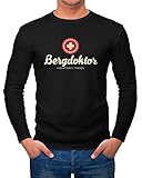 MoonWorks® Herren Long-Sleeve Bergdoktor Après Ski Hüttengaudi Ski-Party Langarm-Shirt schwarz L