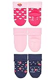 Sterntaler Baby Girls Baby-Söckchen3er-Pack Erdbeere 8312153 Socken, Pink/Rosa/Dunkelblau, 13-14