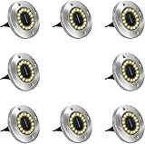 BIVJX Garten 8pack Solar Ground Lights1 6LED / 20LED. Solargartenlichter Outdoor-Disketten-Leuchten wasserdicht in der gemahlenen Landschaftsbeleuchtung im Freien für Garten im F