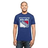 47 Brand NHL T-Shirt New York Rangers blau Logo Splitter Eishockey (X-Large)