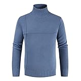 HUIWU Rollkragenpullover Herren Herbst Winter Langarm Rollkragen Pullover Sweatshirt Sweater Strickhemd Unterhemd Casual Einfarbig Baumwolle Feinstrick Regular Fit Langarmshirts Freizeithemd U