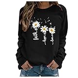 Mophghdj Sweatshirt Damen - Sweatjacke Damen Damen Longsleeve Vintage Sweater Teenager Tunika Damen p