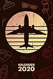 KALENDER 2020: A5 Vintage Terminplaner für 70er Liebhaber mit DATUM - 52 Kalenderwochen für Termine & To-Do Listen - Flugzeug Retro Terminkalender Vintage Style Jahreskalender 70er Jahre Party