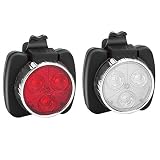 XLTOK LED USB-Beleuchtung für Fahrrad-Helm, Rucksack und Schulranzen, In Weiß als Frontlicht u. Rot als Rücklicht, USB Wiederaufladbare LED Set, IPX4 W